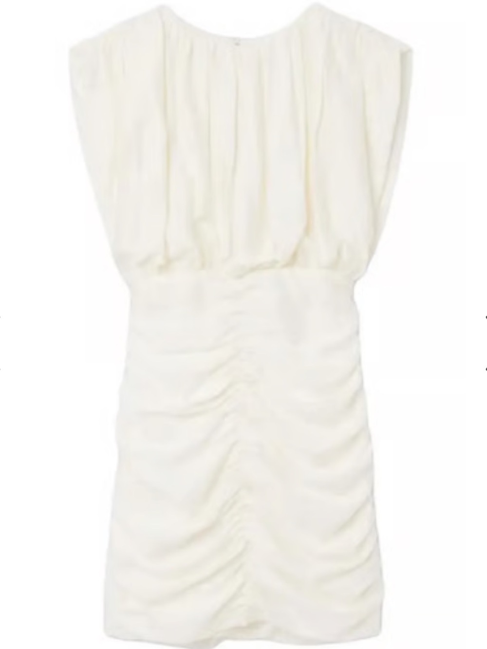 Sandro Cream/White Ruched Sleeveless Mini Dress, Size 34/Small, EUC - Picture 3 of 3